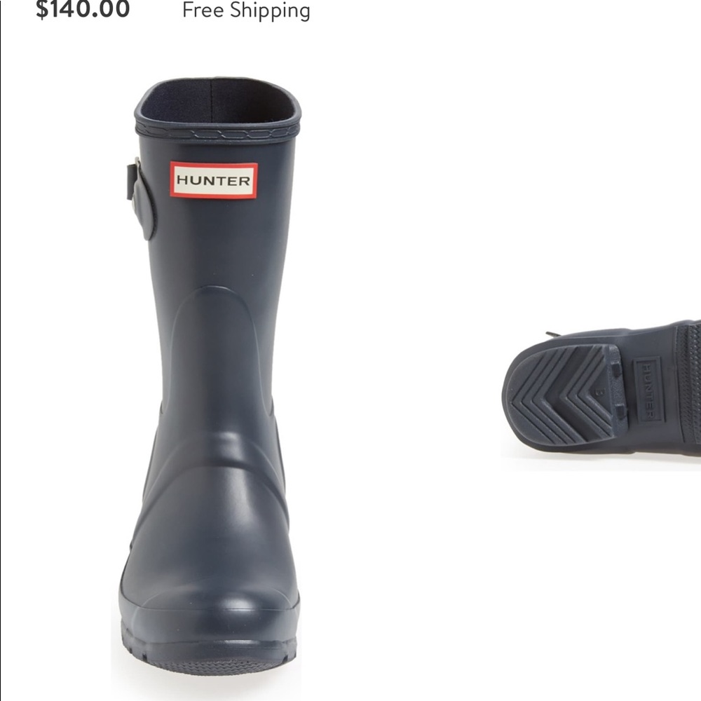 Navy blue short hunter boots